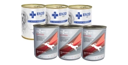 ENZO VET Dieta renale per malattie renali con manzo per cani 3x400g + TROVET RID Renal & Oxalate 3x400g