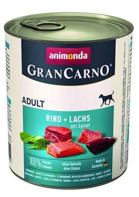 Animonda GranCarno Adulti Cane Manzo + salmone con spinaci 800g
