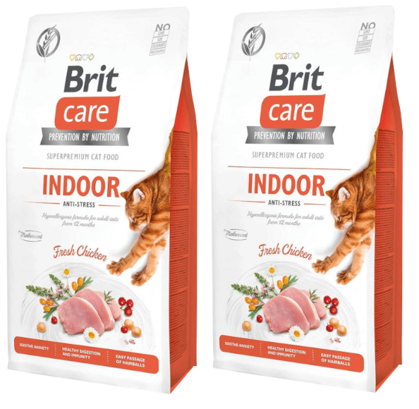 Brit Care Cat Grain-Free Indoor Anti-Stress Con pollo 7kg x2