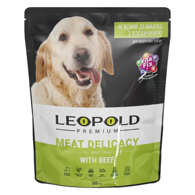 Leopold Premium con manzo 500g - 65% di carne - per cani