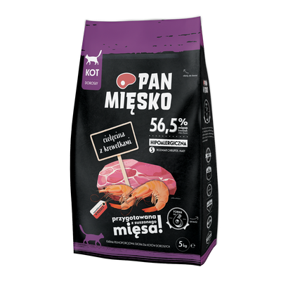 PAN MIĘSKO Vitello con gamberetti S 5kg per gatti 