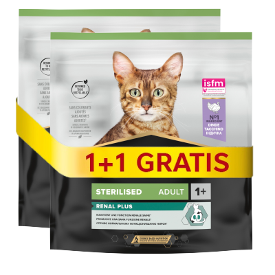 PRO PLAN Sterilised Renal  Alimento per gatti ricco di tacchino 400+400g GRATIS
