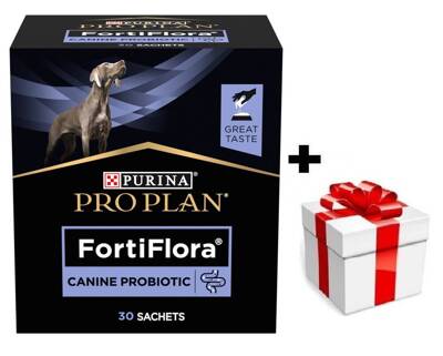PURINA FortiFlora Dog 30x1g + sorpresa per il cane GRATIS