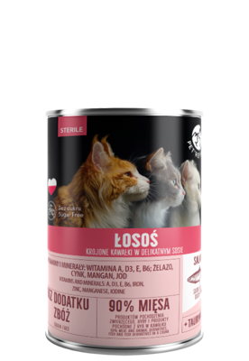 Pezzi PetRepublic in salsa di salmone (sterili) 400 g per un gatto