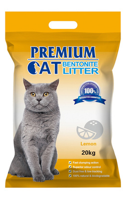 Premium Cat Lettiera alla Bentonite per gatti -Limone per gatti 20 kg