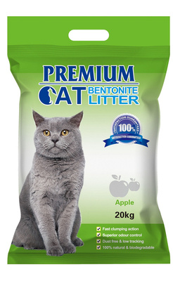 Premium Cat Lettiera alla Bentonite per gatti -Mela per gatti 20 kg